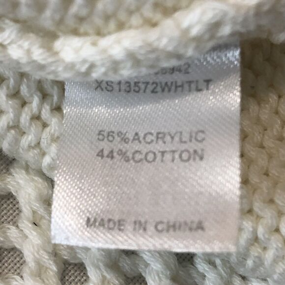 Charming Charlie Sweater Women M Ivory Open Knit Pullover Stretch Hi Low Casual - Picture 3 of 12